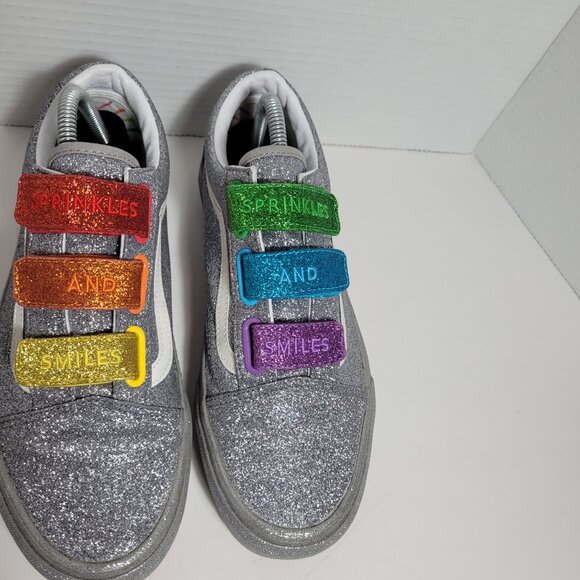 Vans Flour Shop Amirah Old Skool Rainbow Glitter Sneakers Unisex Men 8.5 Wm's 10 - Picture 9 of 13